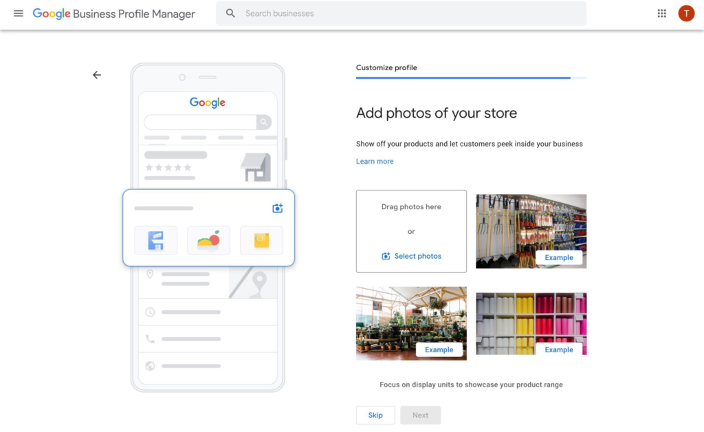 Add photos of your business